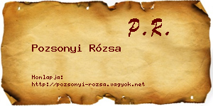 Pozsonyi Rózsa névjegykártya